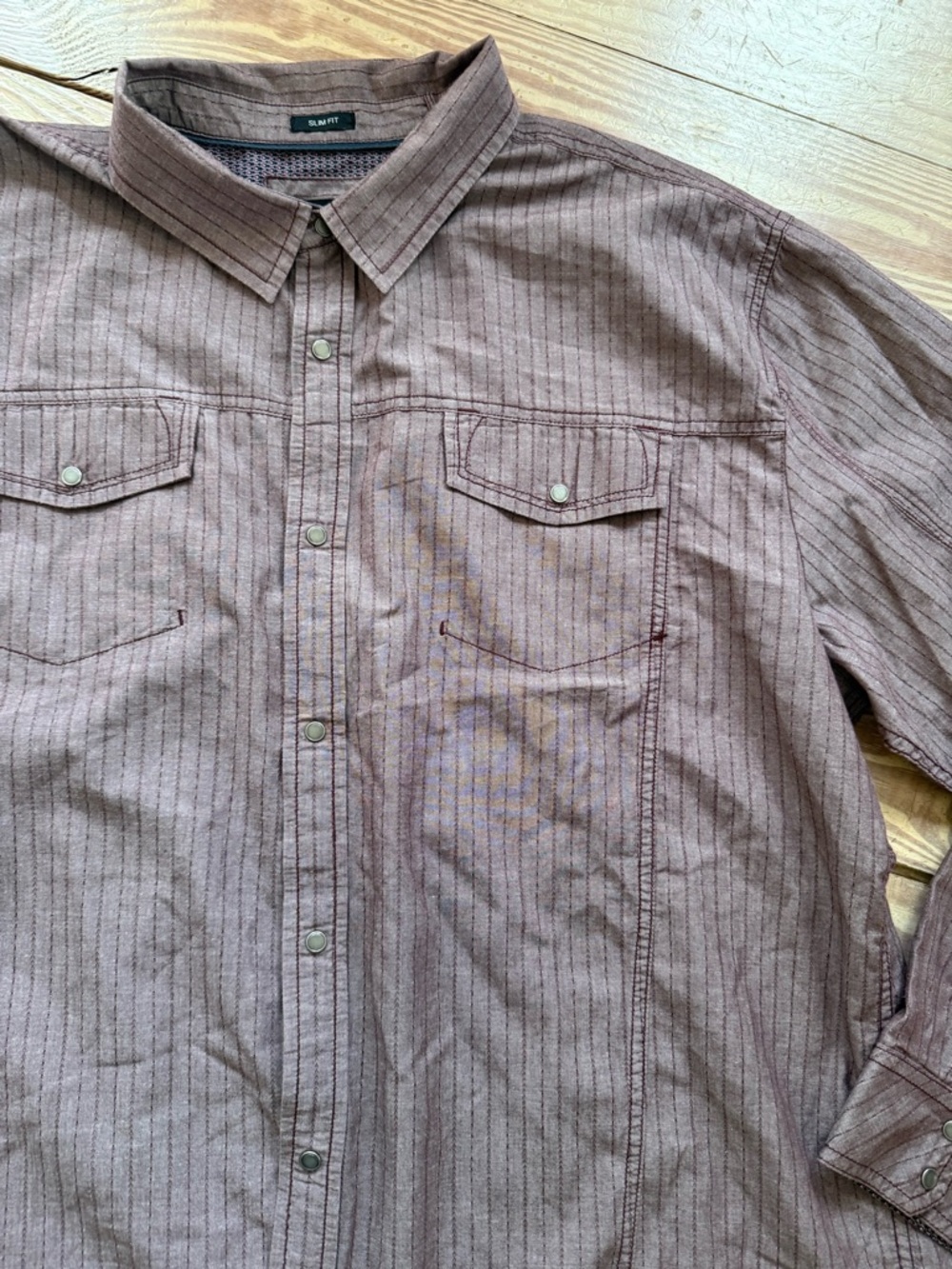 prAna men's long-sleeve, slim-fit Western-style shirt size xxl